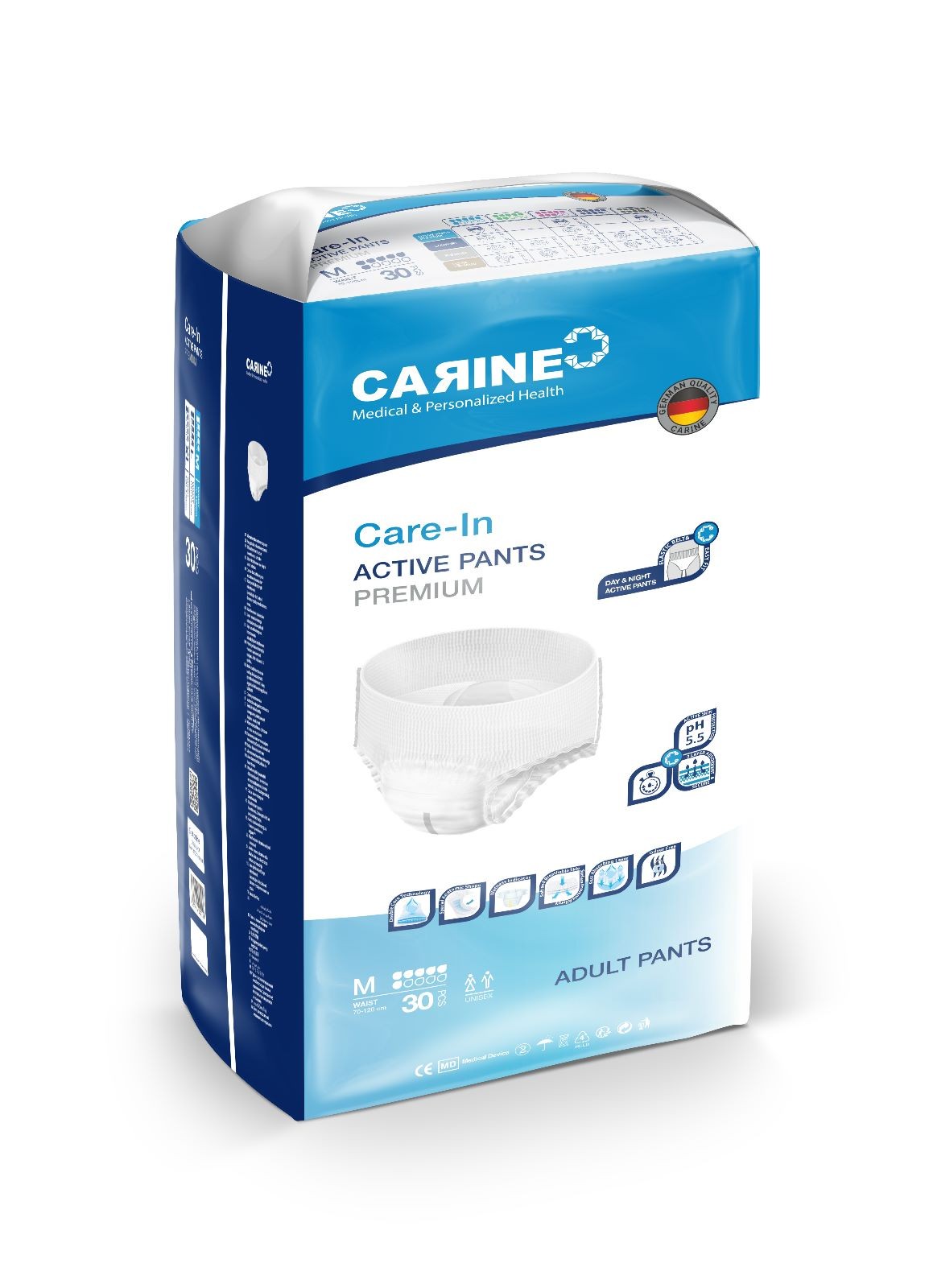 CARINE Active Yetişkin Hasta Külot Bezi Medium Beden 30 Adet - 6 Damla